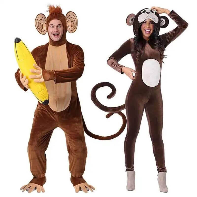 Anime Cosplay Jumpsuit - Nouveau singe marron Onesie pyjamas Animal