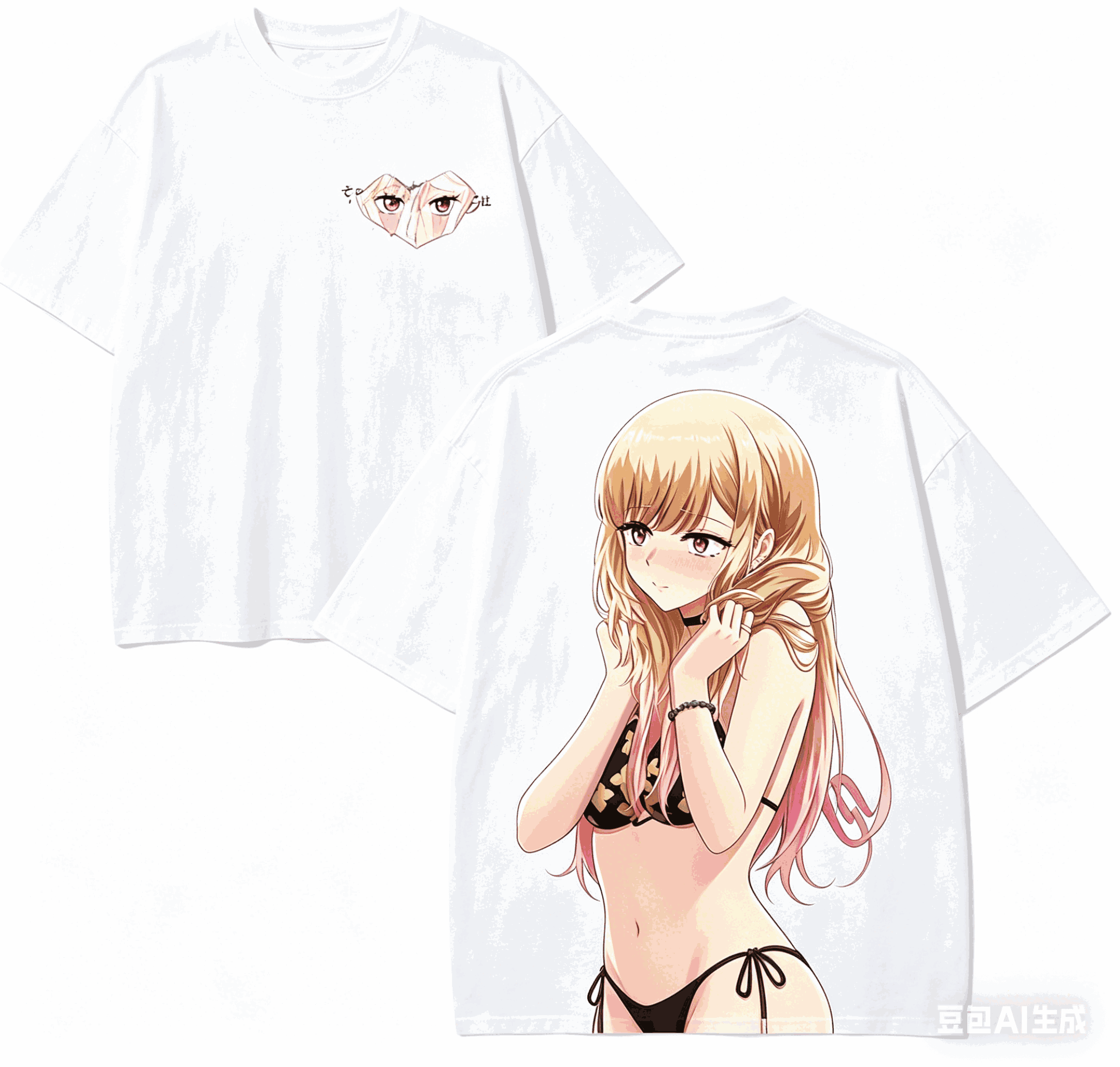 T-shirt blanc surdimensionné e - Kitagawa Anime Cosplay avis et prix
